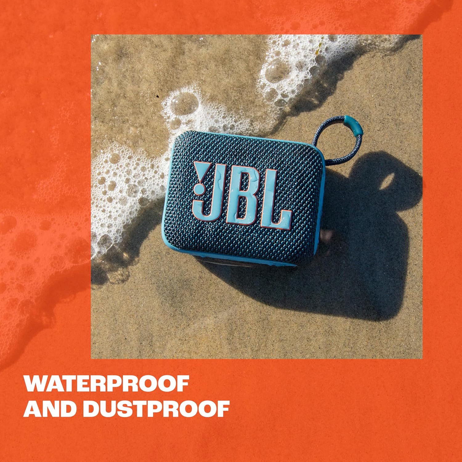 JBL Go 3 - Portable Bluetooth Speaker, Built-in Battery, Waterproof and Dustproof Feature JBLGO3BLUAM, Bonus Keychain LED Included - Blue